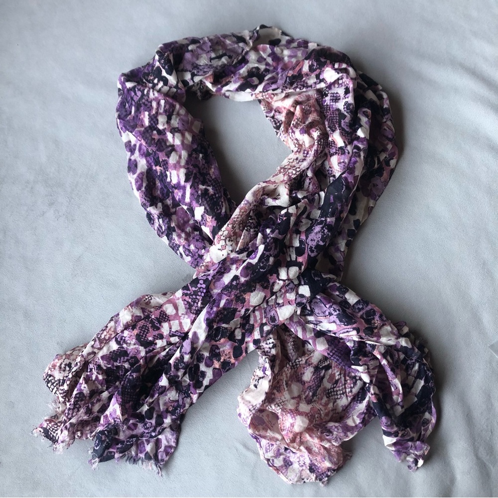 Pink Purple Lightweight Scarf ~ Approximately 30” x 76”
